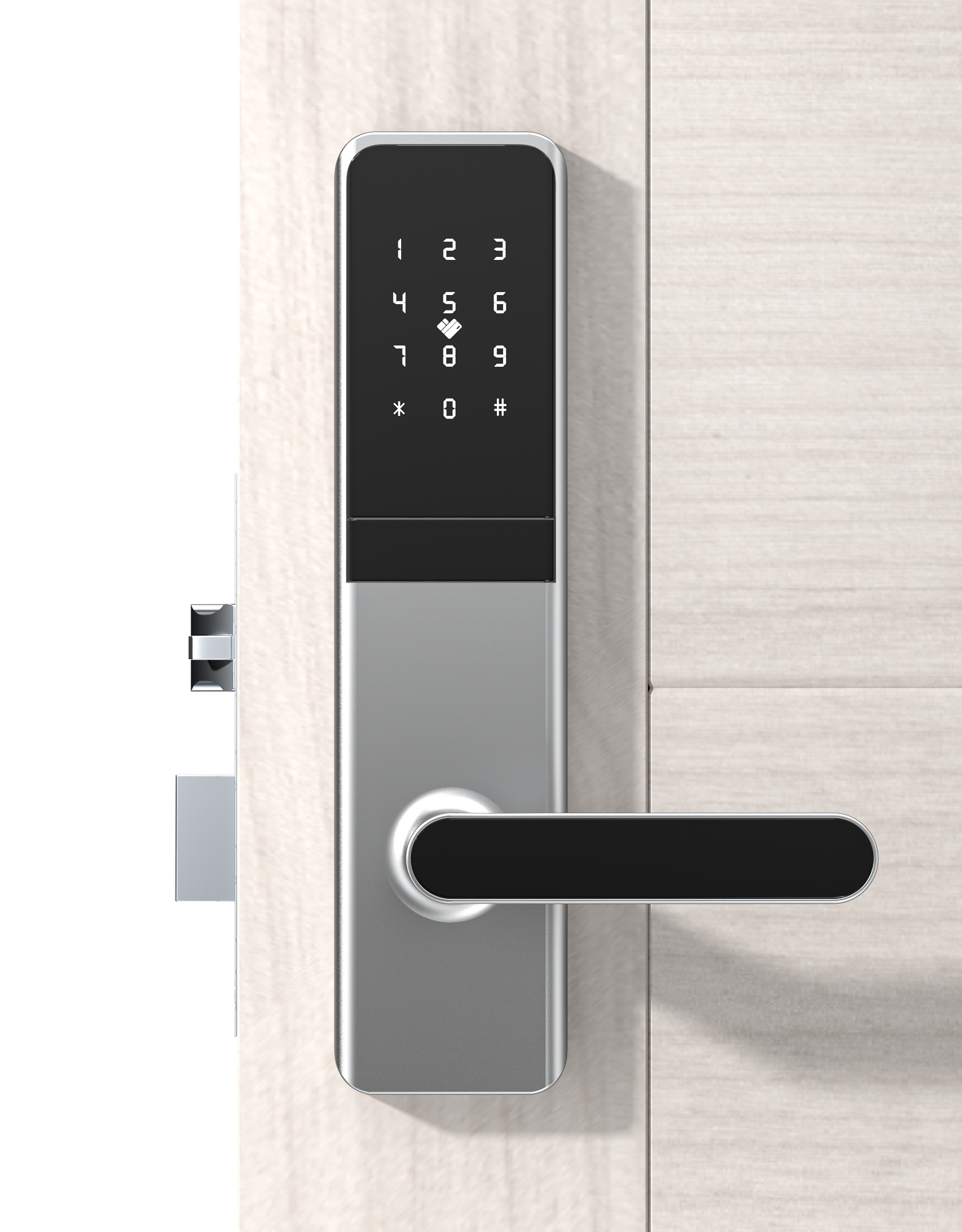 Smart Nest pametna hotelska brava H2 sa šifrom i karticom silver