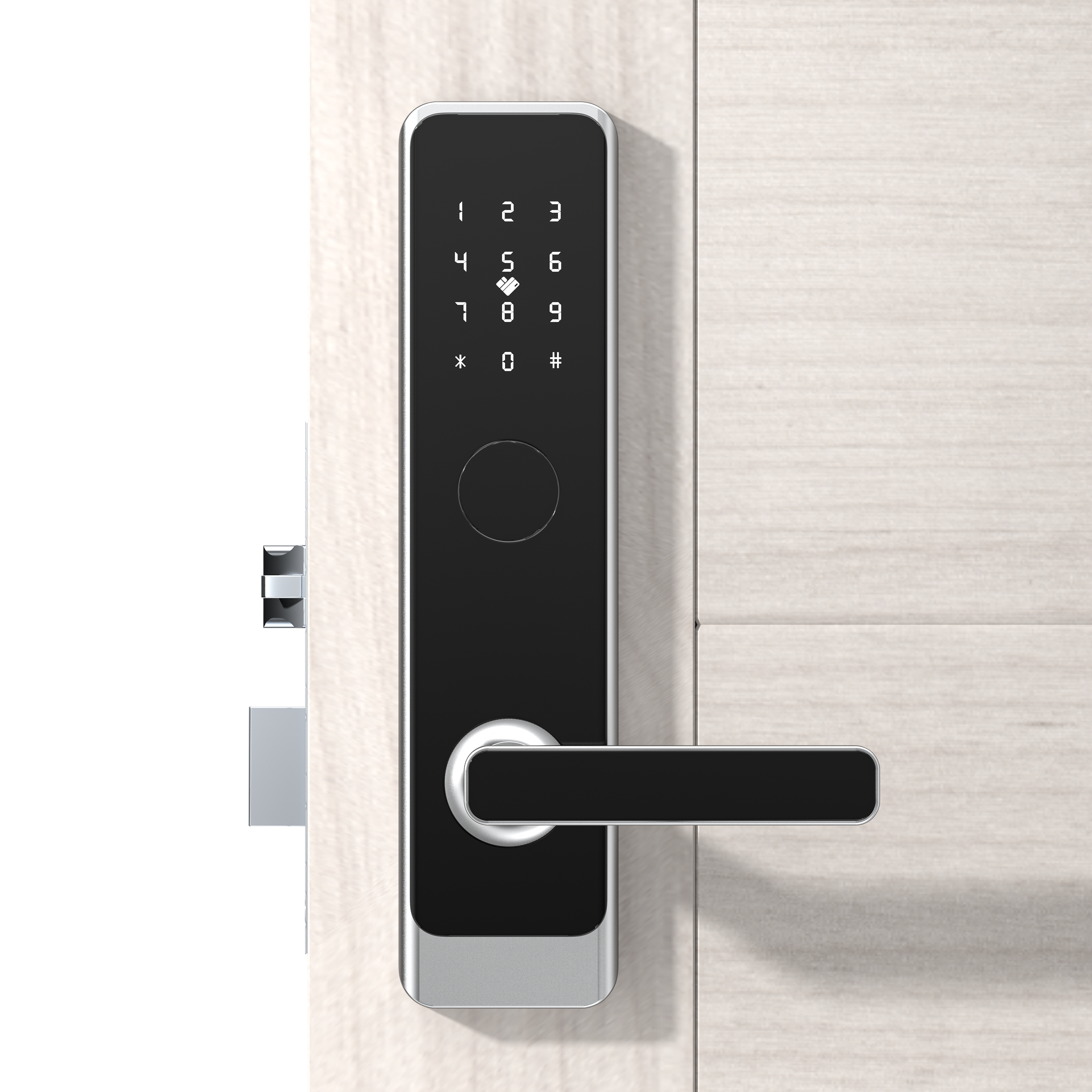 Smart Nest pametna hotelska brava H3 sa šifrom i karticom silver